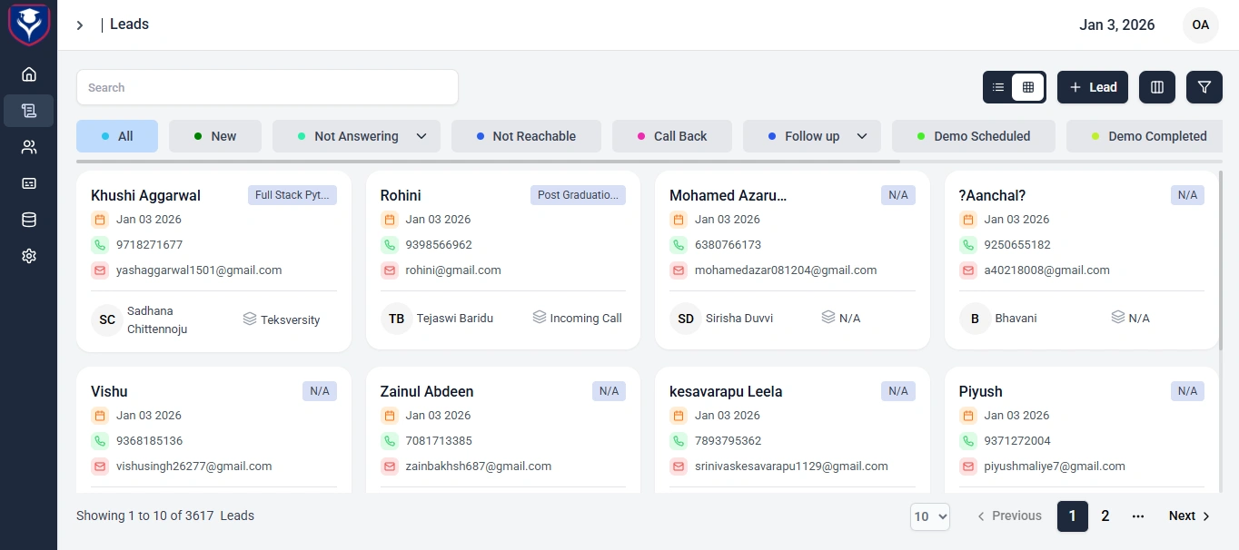 LemaiCRM automated follow-up system showing smart task scheduling and lead engagement